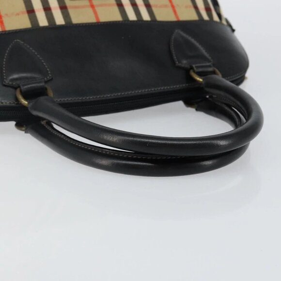 Burberrys Nova Check Hand Bag Canvas Beige Auth bs29129 - Picture 7 of 15